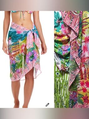Bleu rod Beattie wrap Floral Pink Tropical Wrap Swim Sarong